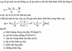 CÁC TỔN THẤT TRONG HỆ THỐNG THỦY LỰC