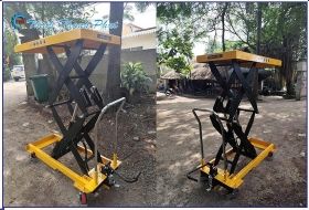 BÀN NÂNG THỦY LỰC PTS1000B (1000KG) VẬN HÀNH BẰNG CƠ